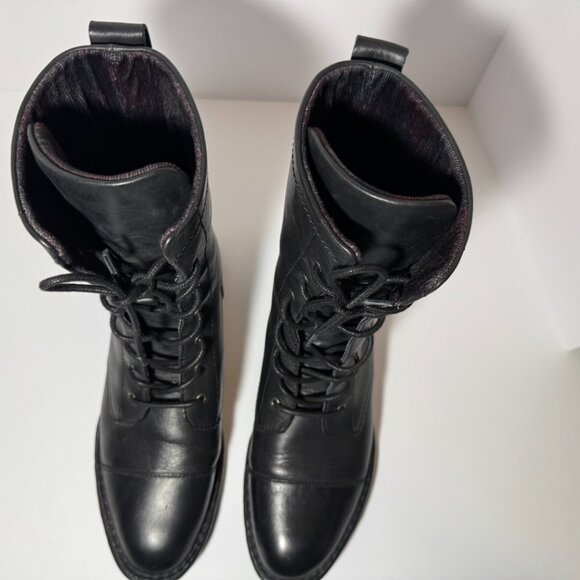 BORN® ‘Neon’ Lace Up Combat Boot F70903 - Black Size 8.5 - Picture 4 of 13